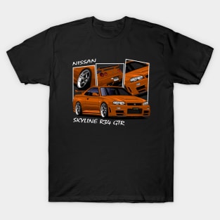 Nissan Skyline GTR R34, JDM Car T-Shirt